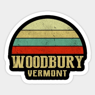 WOODBURY VERMONT Vintage Retro Sunset Sticker